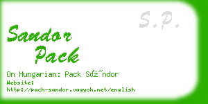 sandor pack business card